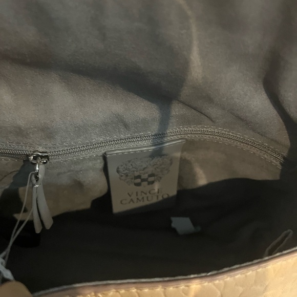 Vince Camuto Camel Leather Clutch with Silver Accents - Picture 7 of 8